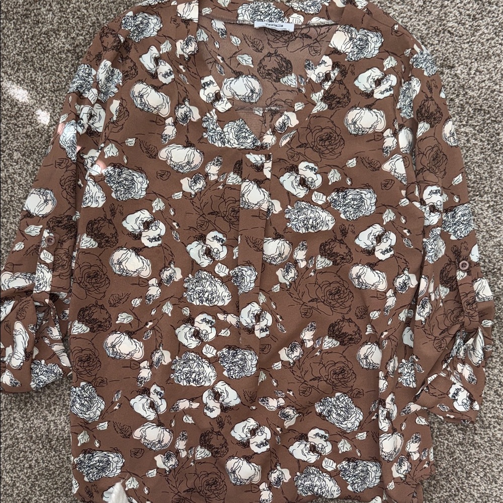 Floral Brown Women's Blouse